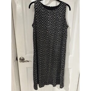 Ronni Nicole Black White Dress Pleated Career Party Cocktail‎ Size 10